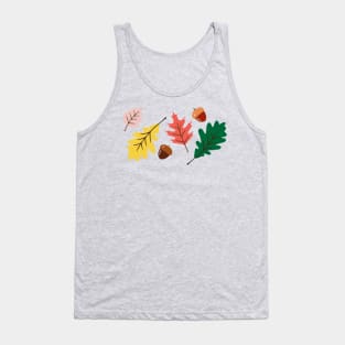 Fall leaves and acorns Tank Top